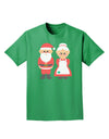 Cute Mr and Mrs Santa Claus Couple Christmas Adult Dark T-Shirt-Mens T-Shirt-TooLoud-Kelly-Green-Small-Davson Sales