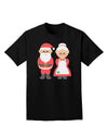 Cute Mr and Mrs Santa Claus Couple Christmas Adult Dark T-Shirt-Mens T-Shirt-TooLoud-Black-Small-Davson Sales