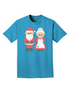 Cute Mr and Mrs Santa Claus Couple Christmas Adult Dark T-Shirt-Mens T-Shirt-TooLoud-Turquoise-Small-Davson Sales