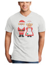 Cute Mr and Mrs Santa Claus Couple Christmas Adult V-Neck T-shirt-Mens V-Neck T-Shirt-TooLoud-White-Small-Davson Sales