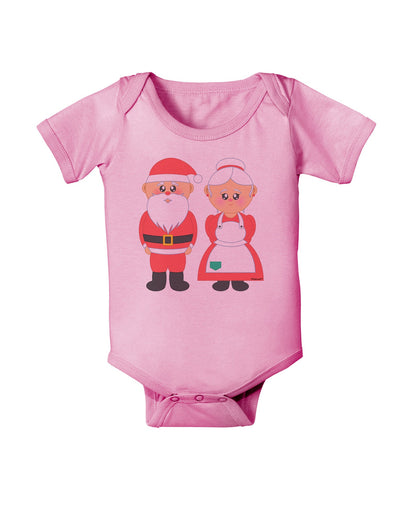 Cute Mr and Mrs Santa Claus Couple Christmas Baby Romper Bodysuit-Baby Romper-TooLoud-Light-Pink-06-Months-Davson Sales