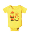 Cute Mr and Mrs Santa Claus Couple Christmas Baby Romper Bodysuit-Baby Romper-TooLoud-Yellow-06-Months-Davson Sales