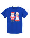 Cute Mr and Mrs Santa Claus Couple Christmas Childrens Dark T-Shirt-Childrens T-Shirt-TooLoud-Royal-Blue-X-Small-Davson Sales