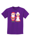 Cute Mr and Mrs Santa Claus Couple Christmas Childrens Dark T-Shirt-Childrens T-Shirt-TooLoud-Purple-X-Small-Davson Sales