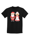 Cute Mr and Mrs Santa Claus Couple Christmas Childrens Dark T-Shirt-Childrens T-Shirt-TooLoud-Black-X-Small-Davson Sales