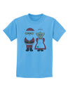 Cute Mr and Mrs Santa Claus Couple Christmas Childrens T-Shirt-Childrens T-Shirt-TooLoud-Aquatic-Blue-X-Small-Davson Sales