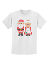 Cute Mr and Mrs Santa Claus Couple Christmas Childrens T-Shirt-Childrens T-Shirt-TooLoud-White-X-Small-Davson Sales