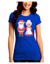 Cute Mr and Mrs Santa Claus Couple Christmas Juniors Crew Dark T-Shirt-T-Shirts Juniors Tops-TooLoud-Royal-Blue-Juniors Fitted Small-Davson Sales