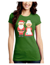 Cute Mr and Mrs Santa Claus Couple Christmas Juniors Crew Dark T-Shirt-T-Shirts Juniors Tops-TooLoud-Kiwi-Green-Juniors Fitted Small-Davson Sales