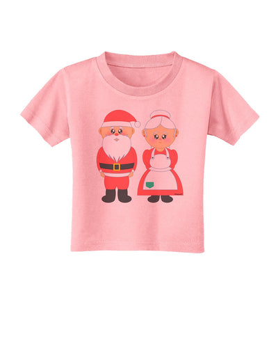 Cute Mr and Mrs Santa Claus Couple Christmas Toddler T-Shirt-Toddler T-Shirt-TooLoud-Candy-Pink-2T-Davson Sales