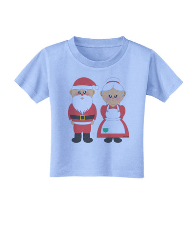 Cute Mr and Mrs Santa Claus Couple Christmas Toddler T-Shirt-Toddler T-Shirt-TooLoud-Aquatic-Blue-2T-Davson Sales