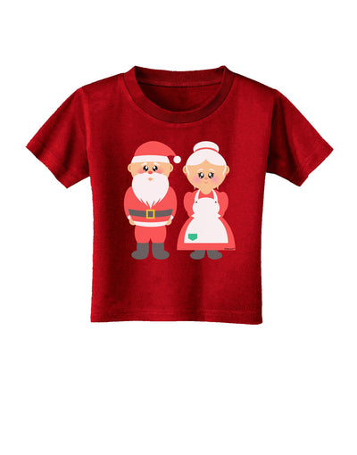 Cute Mr and Mrs Santa Claus Couple Christmas Toddler T-Shirt Dark-Toddler T-Shirt-TooLoud-Clover-Green-2T-Davson Sales