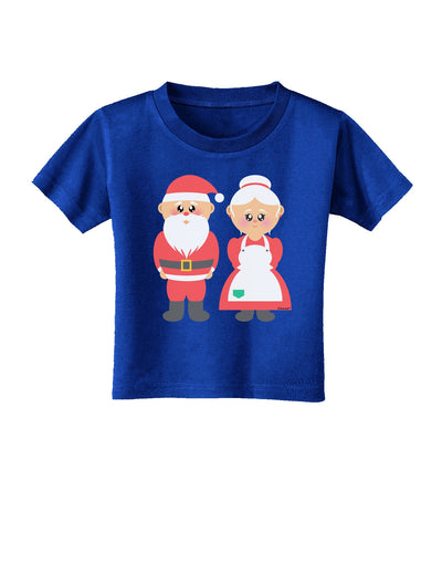 Cute Mr and Mrs Santa Claus Couple Christmas Toddler T-Shirt Dark-Toddler T-Shirt-TooLoud-Red-2T-Davson Sales