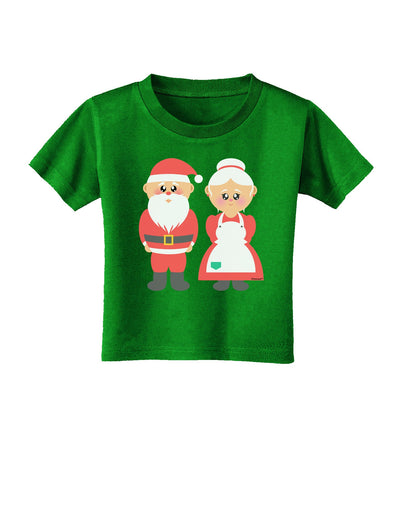 Cute Mr and Mrs Santa Claus Couple Christmas Toddler T-Shirt Dark-Toddler T-Shirt-TooLoud-Royal-Blue-2T-Davson Sales