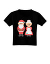 Cute Mr and Mrs Santa Claus Couple Christmas Toddler T-Shirt Dark-Toddler T-Shirt-TooLoud-Black-2T-Davson Sales