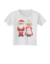 Cute Mr and Mrs Santa Claus Couple Christmas Toddler T-Shirt-Toddler T-Shirt-TooLoud-White-2T-Davson Sales