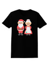 Cute Mr and Mrs Santa Claus Couple Christmas Womens Dark T-Shirt-TooLoud-Black-X-Small-Davson Sales