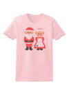 Cute Mr and Mrs Santa Claus Couple Christmas Womens T-Shirt-Womens T-Shirt-TooLoud-PalePink-X-Small-Davson Sales