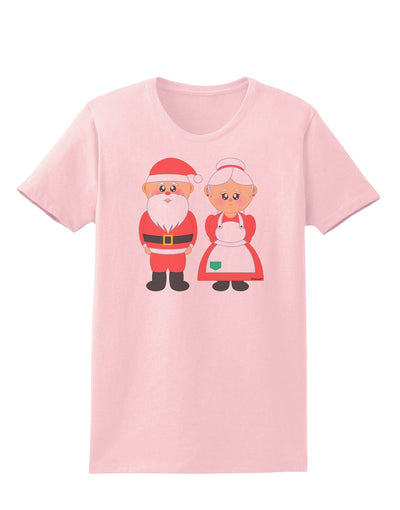 Cute Mr and Mrs Santa Claus Couple Christmas Womens T-Shirt-Womens T-Shirt-TooLoud-PalePink-X-Small-Davson Sales