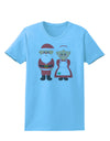 Cute Mr and Mrs Santa Claus Couple Christmas Womens T-Shirt-Womens T-Shirt-TooLoud-Aquatic-Blue-X-Small-Davson Sales