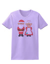 Cute Mr and Mrs Santa Claus Couple Christmas Womens T-Shirt-Womens T-Shirt-TooLoud-Lavender-X-Small-Davson Sales