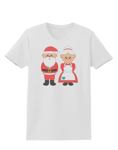 Cute Mr and Mrs Santa Claus Couple Christmas Womens T-Shirt-Womens T-Shirt-TooLoud-White-X-Small-Davson Sales