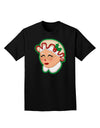 Cute Mrs Claus Face Faux Applique Adult Dark T-Shirt-Mens T-Shirt-TooLoud-Black-Small-Davson Sales