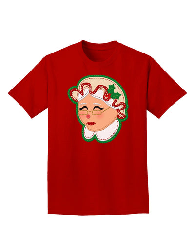 Cute Mrs Claus Face Faux Applique Adult Dark T-Shirt-Mens T-Shirt-TooLoud-Red-Small-Davson Sales