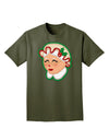 Cute Mrs Claus Face Faux Applique Adult Dark T-Shirt-Mens T-Shirt-TooLoud-Military-Green-Small-Davson Sales