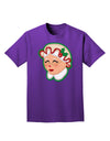 Cute Mrs Claus Face Faux Applique Adult Dark T-Shirt-Mens T-Shirt-TooLoud-Purple-Small-Davson Sales