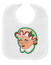 Cute Mrs Claus Face Faux Applique Baby Bib