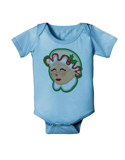 Cute Mrs Claus Face Faux Applique Baby Romper Bodysuit-Baby Romper-TooLoud-Light-Blue-06-Months-Davson Sales