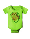 Cute Mrs Claus Face Faux Applique Baby Romper Bodysuit-Baby Romper-TooLoud-Lime-Green-06-Months-Davson Sales