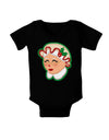 Cute Mrs Claus Face Faux Applique Baby Romper Bodysuit Dark-Baby Romper-TooLoud-Black-06-Months-Davson Sales