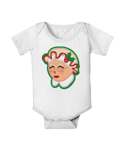 Cute Mrs Claus Face Faux Applique Baby Romper Bodysuit-Baby Romper-TooLoud-White-06-Months-Davson Sales