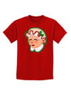 Cute Mrs Claus Face Faux Applique Childrens Dark T-Shirt-Childrens T-Shirt-TooLoud-Red-X-Small-Davson Sales