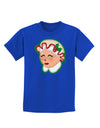 Cute Mrs Claus Face Faux Applique Childrens Dark T-Shirt-Childrens T-Shirt-TooLoud-Royal-Blue-X-Small-Davson Sales