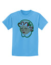 Cute Mrs Claus Face Faux Applique Childrens T-Shirt-Childrens T-Shirt-TooLoud-Aquatic-Blue-X-Small-Davson Sales