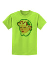 Cute Mrs Claus Face Faux Applique Childrens T-Shirt-Childrens T-Shirt-TooLoud-Lime-Green-X-Small-Davson Sales