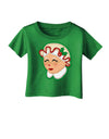 Cute Mrs Claus Face Faux Applique Infant T-Shirt Dark-Infant T-Shirt-TooLoud-Clover-Green-06-Months-Davson Sales
