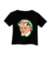 Cute Mrs Claus Face Faux Applique Infant T-Shirt Dark-Infant T-Shirt-TooLoud-Black-06-Months-Davson Sales
