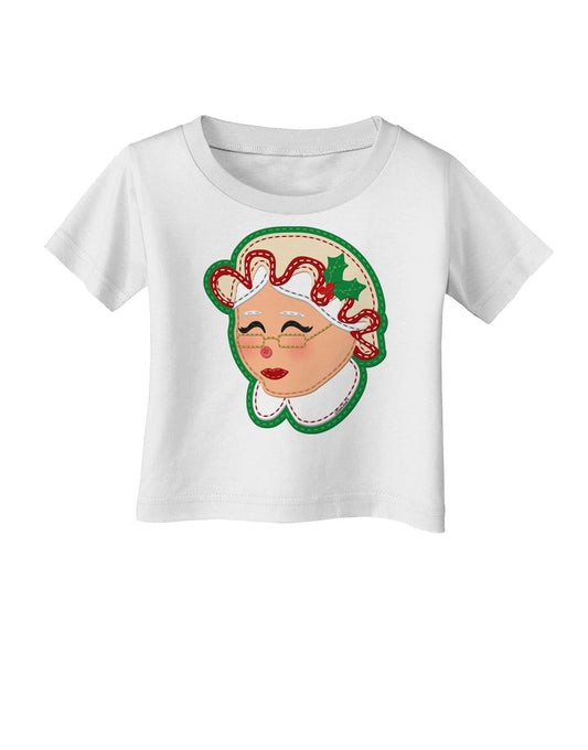 Cute Mrs Claus Face Faux Applique Infant T-Shirt-Infant T-Shirt-TooLoud-White-06-Months-Davson Sales
