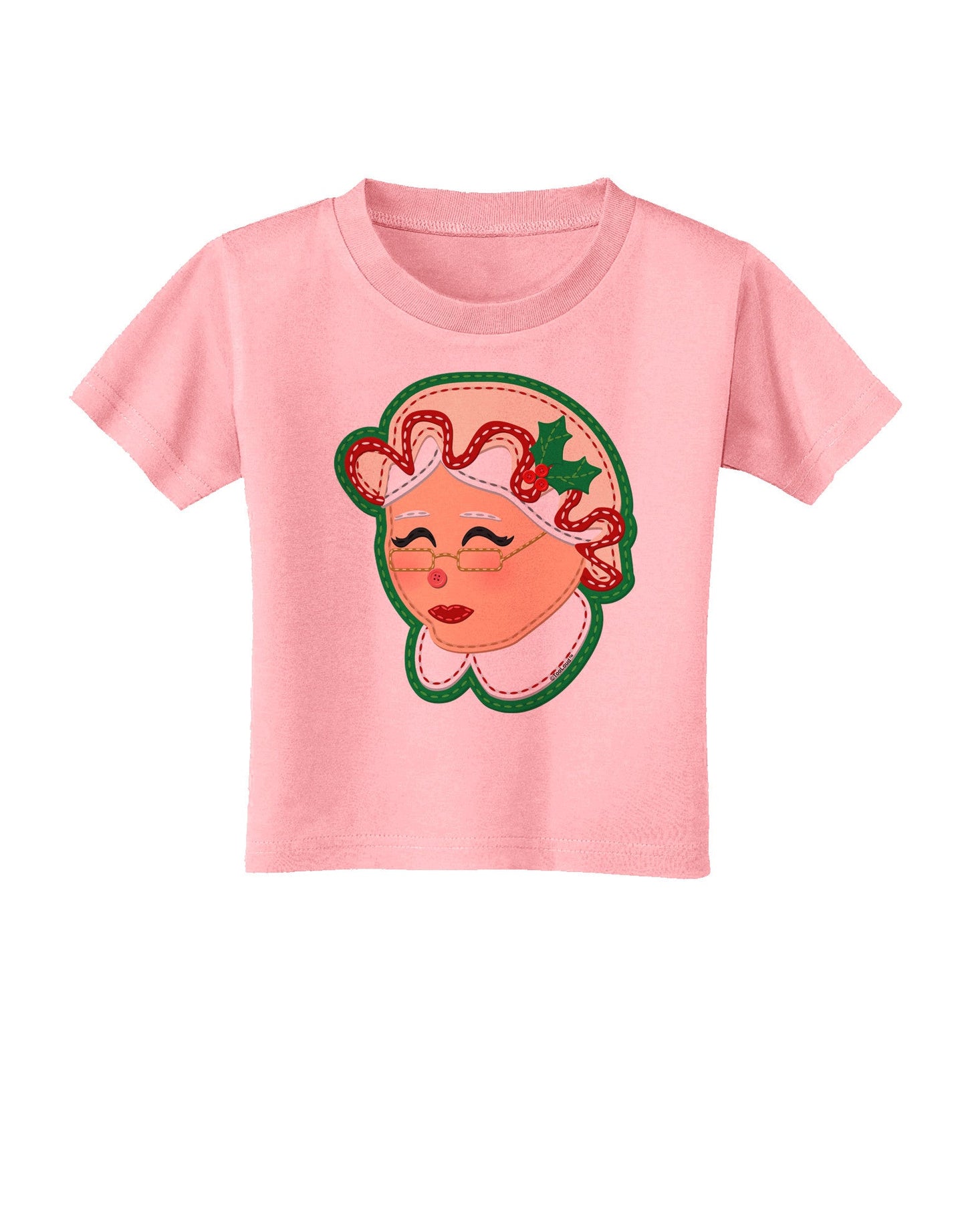 Cute Mrs Claus Face Faux Applique Toddler T-Shirt-Toddler T-Shirt-TooLoud-Candy-Pink-2T-Davson Sales