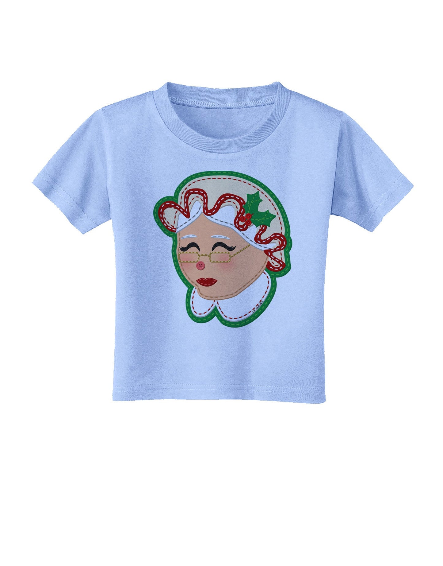 Cute Mrs Claus Face Faux Applique Toddler T-Shirt-Toddler T-Shirt-TooLoud-Aquatic-Blue-2T-Davson Sales