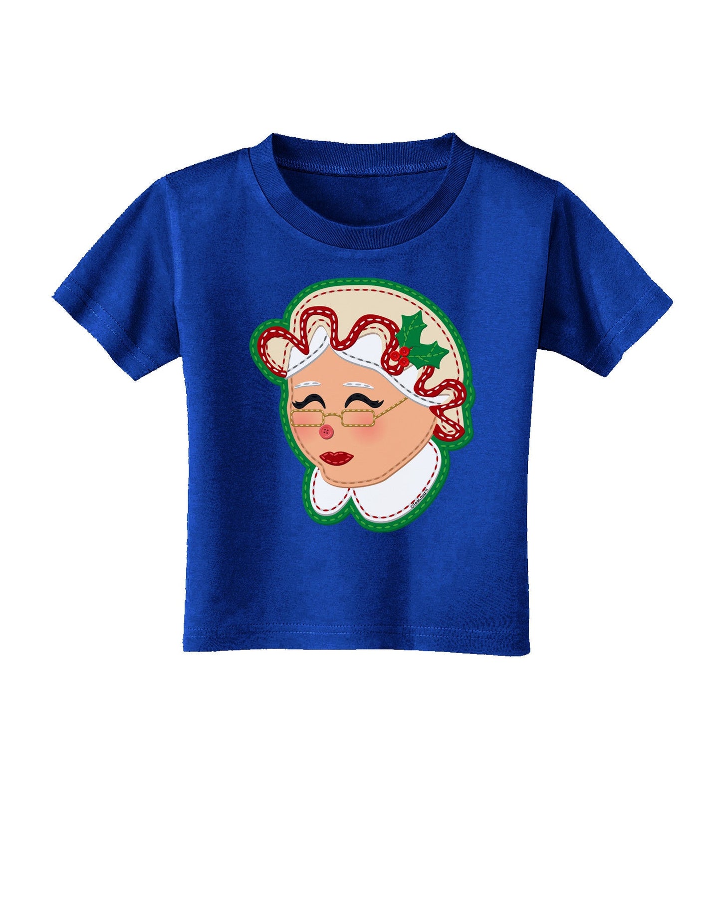 Cute Mrs Claus Face Faux Applique Toddler T-Shirt Dark-Toddler T-Shirt-TooLoud-Royal-Blue-2T-Davson Sales