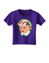 Cute Mrs Claus Face Faux Applique Toddler T-Shirt Dark-Toddler T-Shirt-TooLoud-Purple-2T-Davson Sales