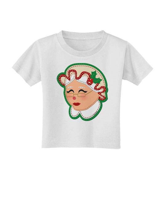 Cute Mrs Claus Face Faux Applique Toddler T-Shirt-Toddler T-Shirt-TooLoud-White-2T-Davson Sales