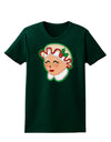 Cute Mrs Claus Face Faux Applique Womens Dark T-Shirt-TooLoud-Forest-Green-Small-Davson Sales