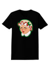 Cute Mrs Claus Face Faux Applique Womens Dark T-Shirt-TooLoud-Black-X-Small-Davson Sales