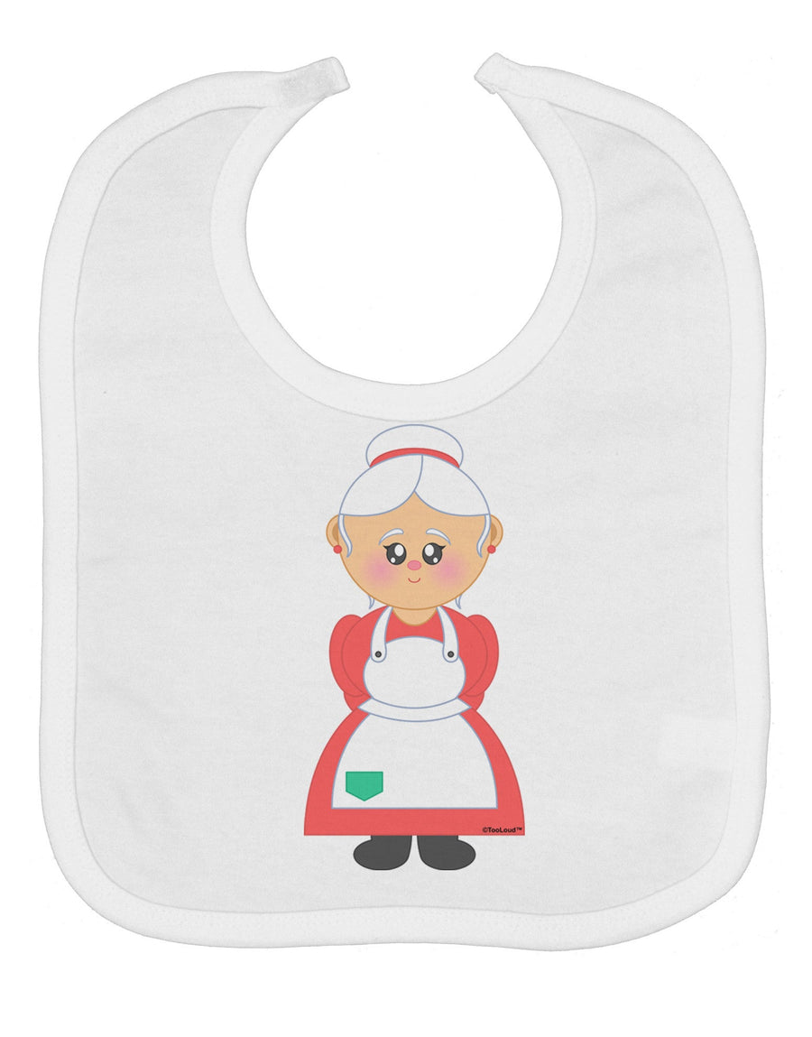 Cute Mrs Santa Claus Christmas Baby Bib